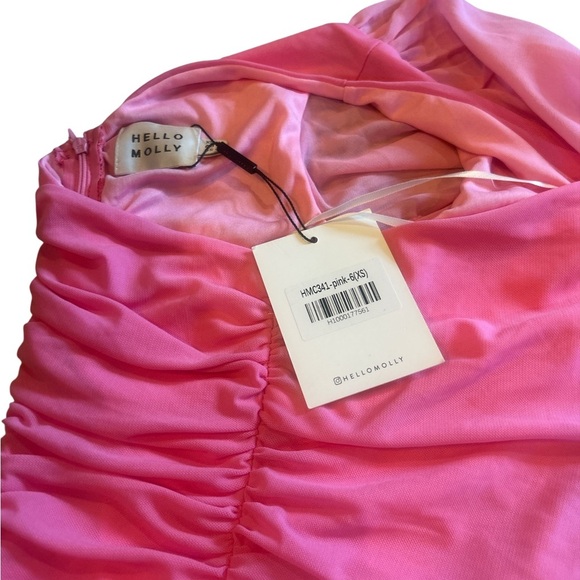 NWT Hello Molly Pink One Shoulder Mini Dress XS Barbiecore - Picture 5 of 6